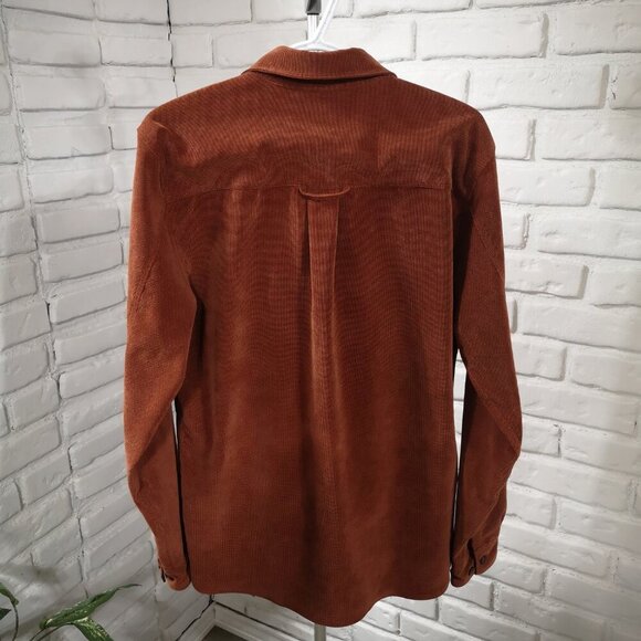 Royal Robbins Men's Size Medium Textured Rust Colored Button Front Shirt - Picture 2 of 9
